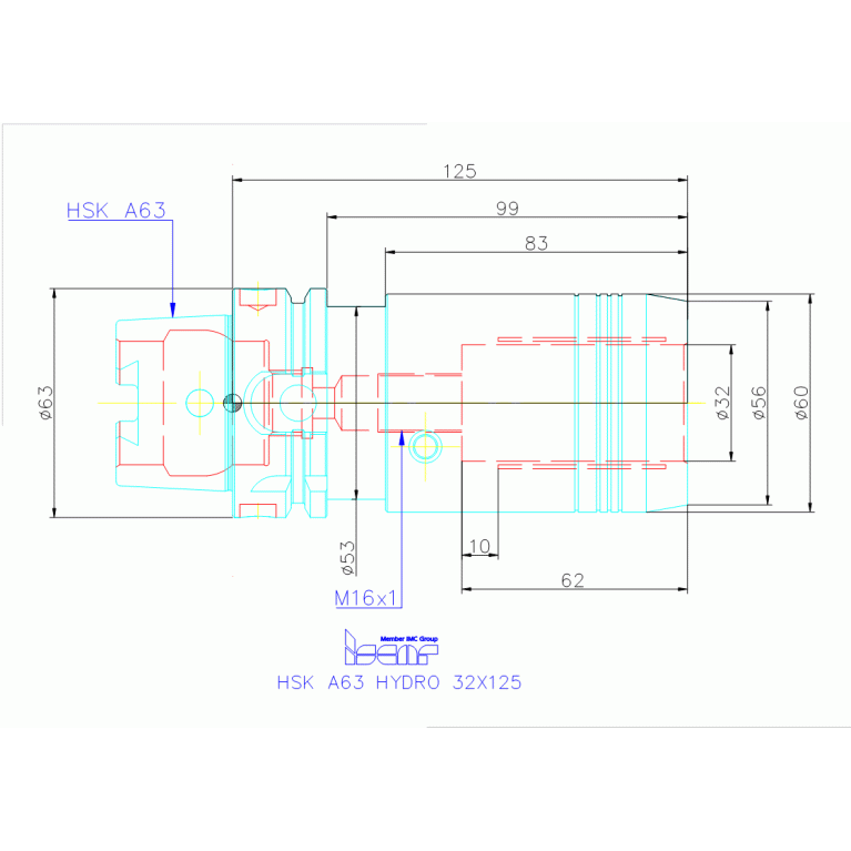 HSK A63 HYDRO 32X125