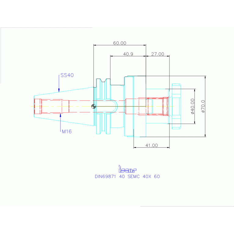 DIN69871 40 SEMC 40X 60