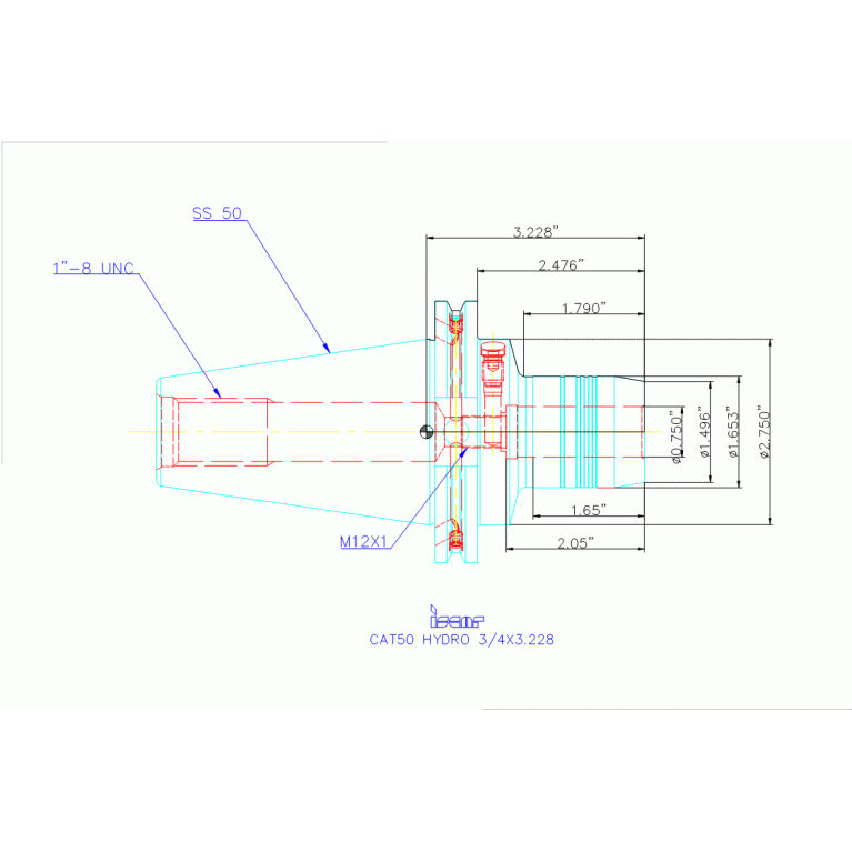 CAT50 HYDRO 3/4X3.228