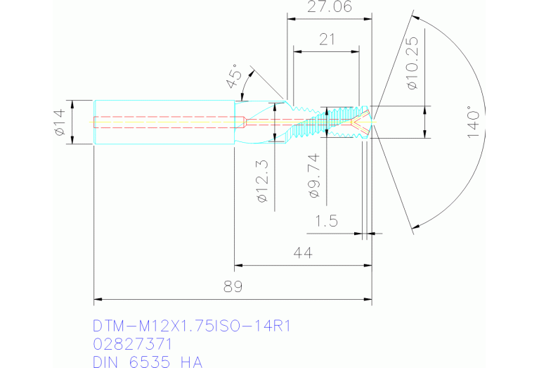 DTM-M12X1.75ISO-14R1