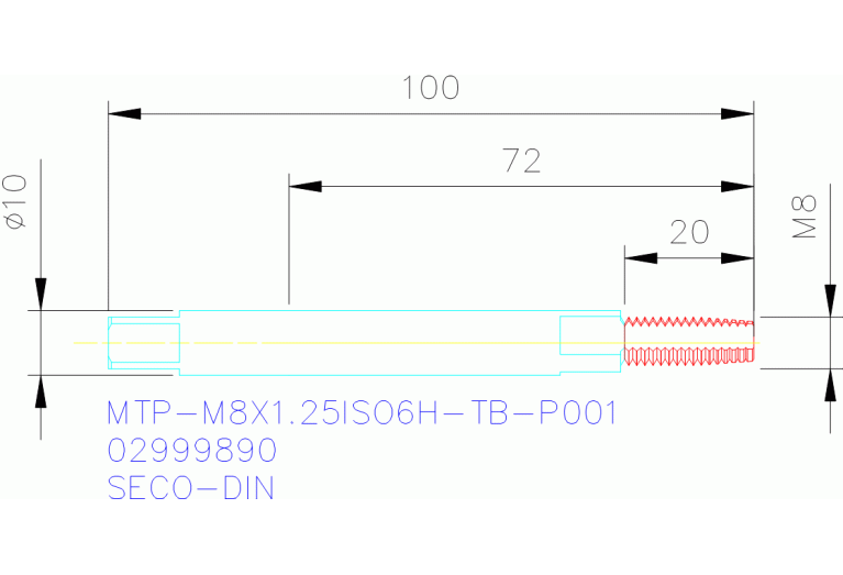 MTP-M8X1.25ISO6H-TB-P001