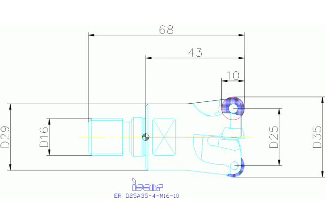 ER D25A35-4-M16-10