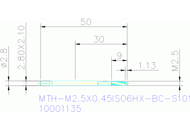 MTH-M2.5X0.45ISO6HX-BC-S101