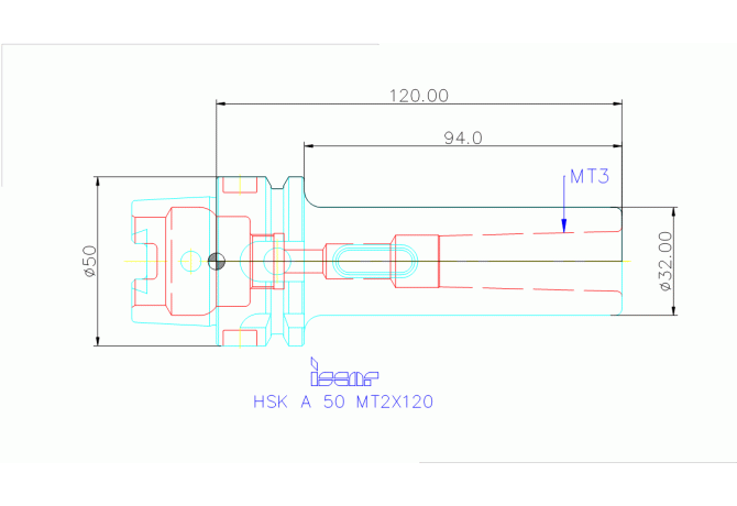 HSK A 50 MT2X120