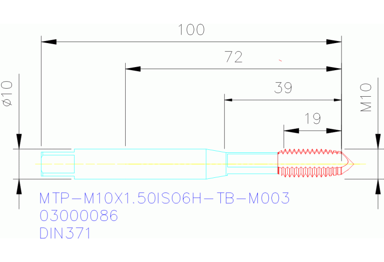MTP-M10X1.50ISO6H-TB-M003