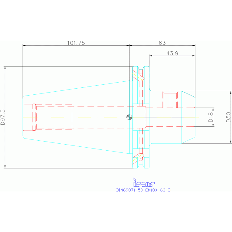 DIN69871 50 EM18X 63 B
