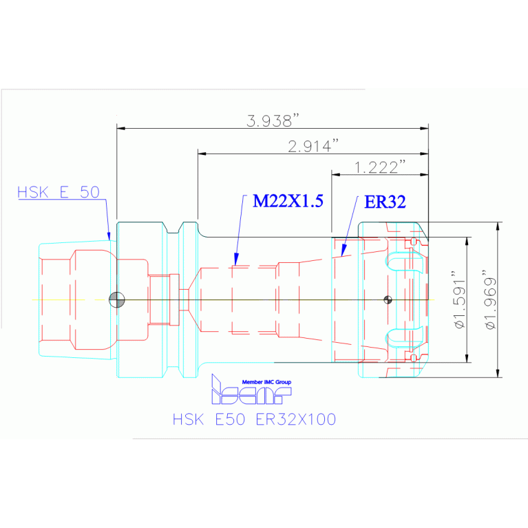 HSK E50 ER32X100