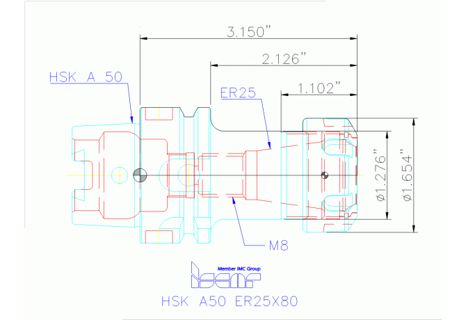 HSK A50 ER25X80*