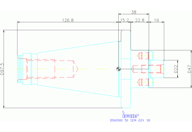 DIN2080 50 SEM 22X 38
