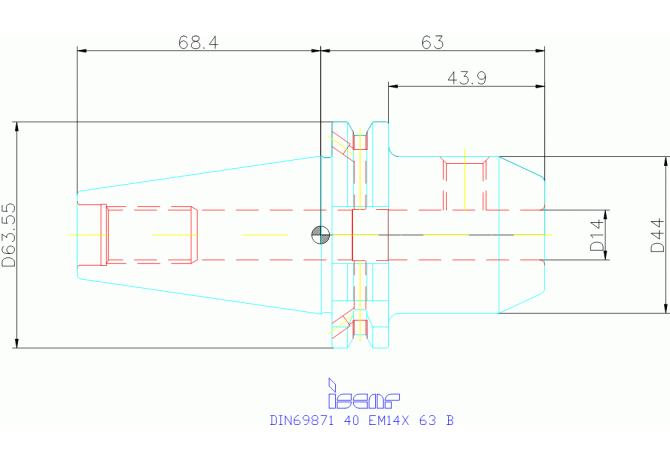 DIN69871 40 EM14X 63 B