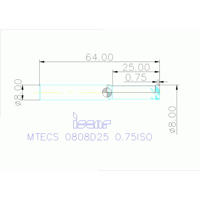 MTECS 0808D25 0.75ISO IC908