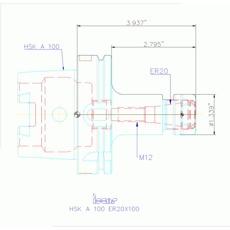 HSK A100 ER20X100