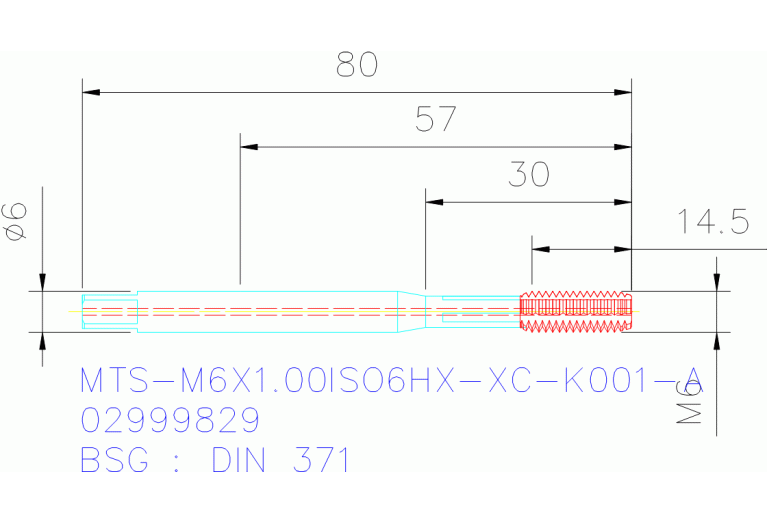 MTS-M6X1.00ISO6HX-XC-K001-A