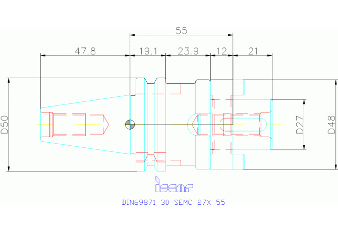 DIN69871 30 SEMC 27X 55