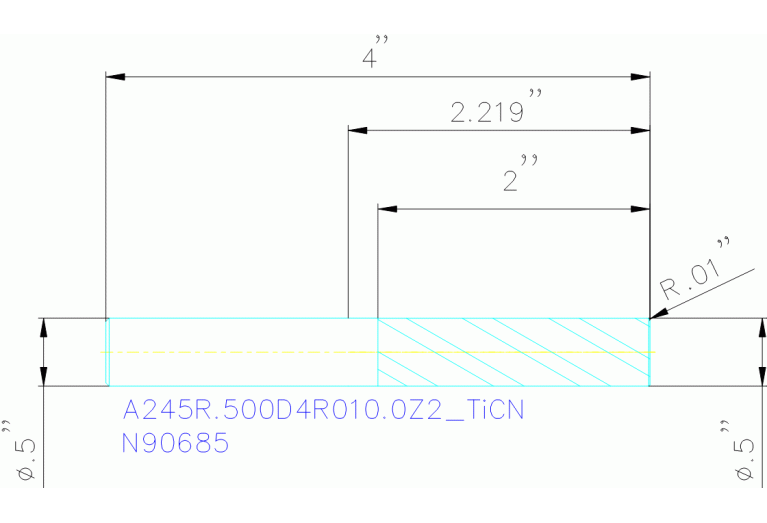 A245R.500D4R010.0Z2 TICN
