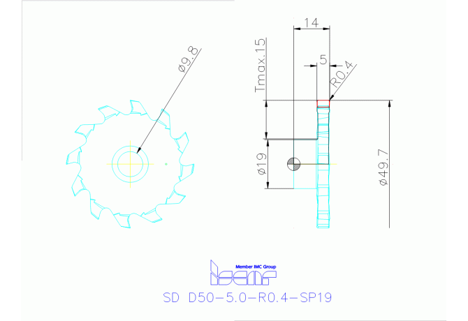 SD D50-5.0-R0.4-SP19 IC908