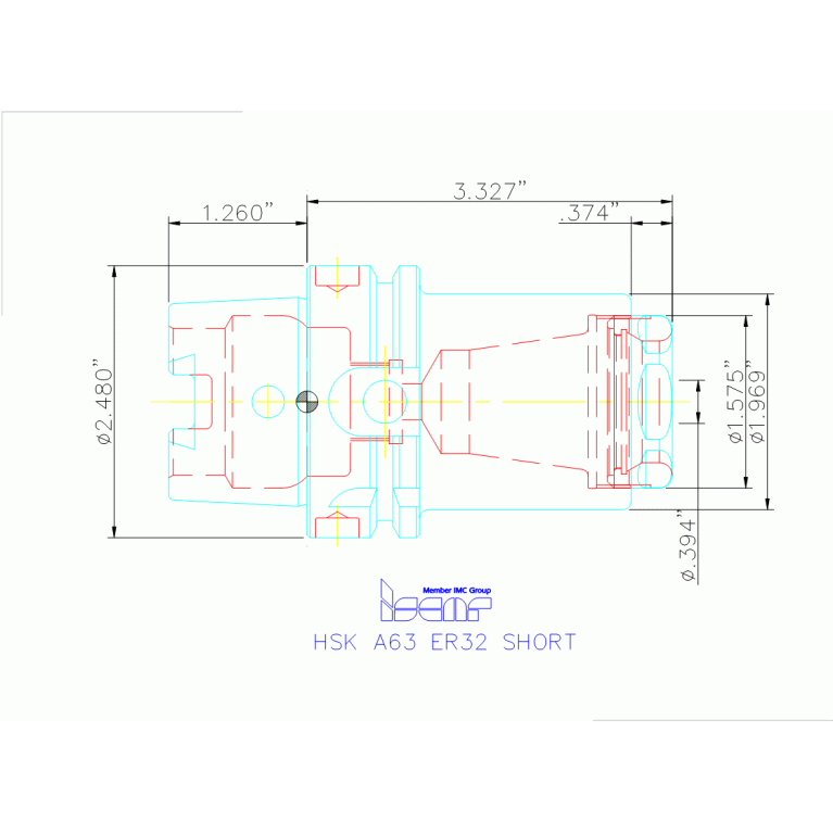 HSK A63 ER32 SHORT