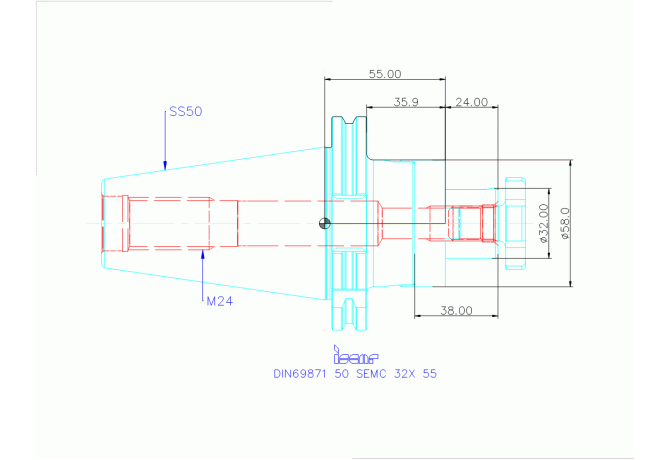 DIN69871 50 SEMC 32X 55
