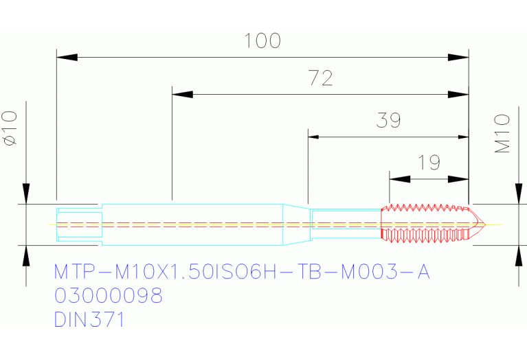 MTP-M10X1.50ISO6H-TB-M003-A