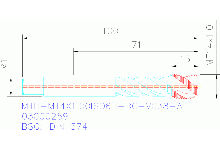 MTH-M14X1.00ISO6H-BC-V038-A