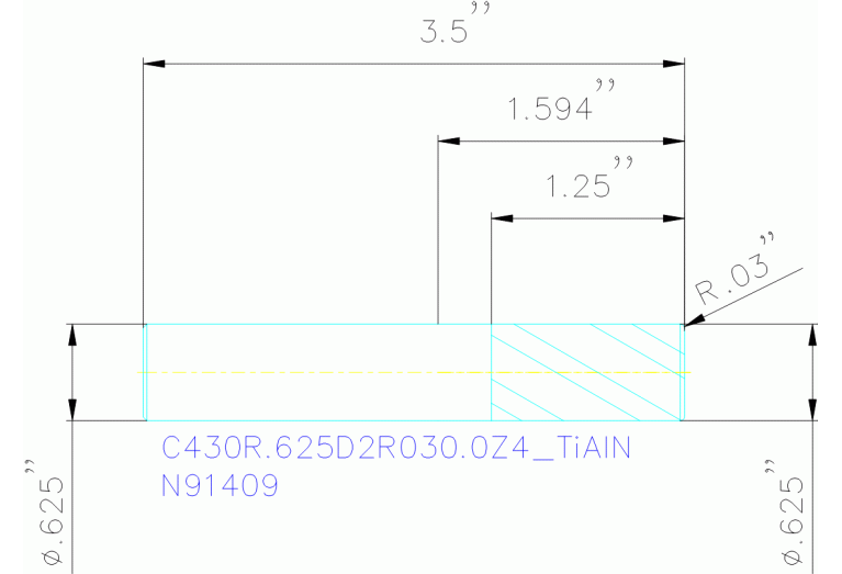 C430R.625D2R030.0Z4 TIALN