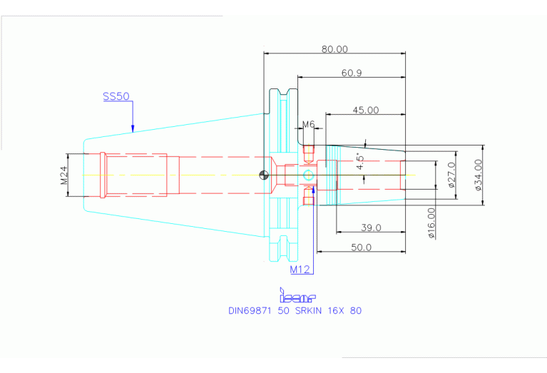 DIN69871 50 SRKIN 16X 80