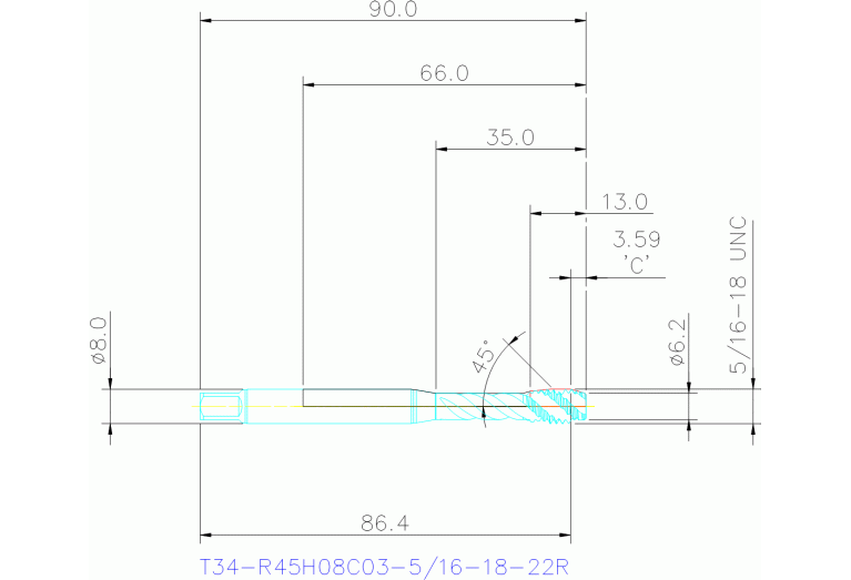 T34-R45H08C03-5/16-18-22R