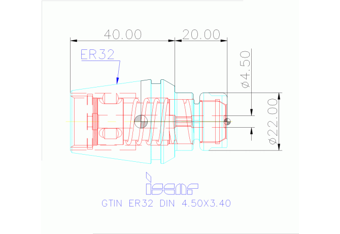 GTIN ER32 DIN 4.50X3.40