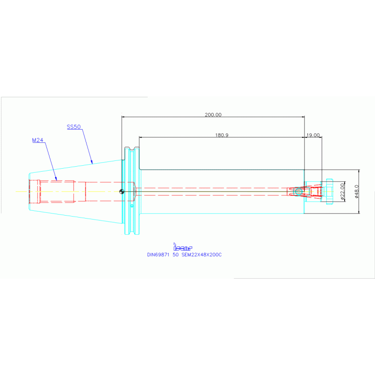 DIN69871 50 SEM22X48X200C
