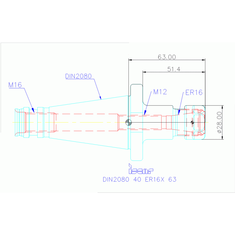 DIN2080 40 ER16X63