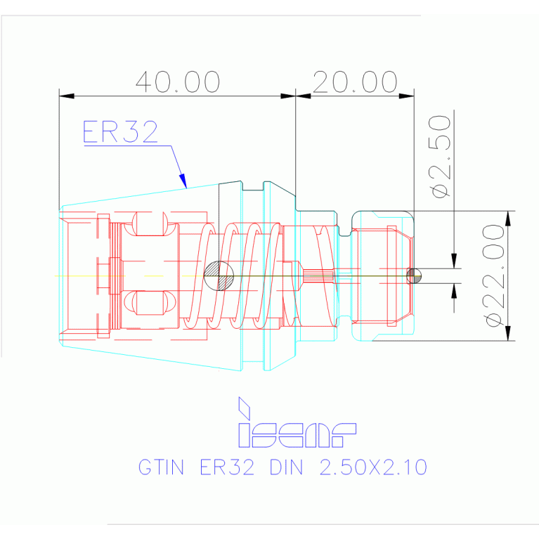 GTIN ER32 DIN 2.50X2.10