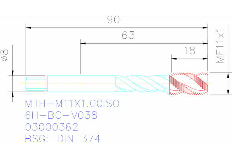 MTH-M11X1.00ISO6H-BC-V038