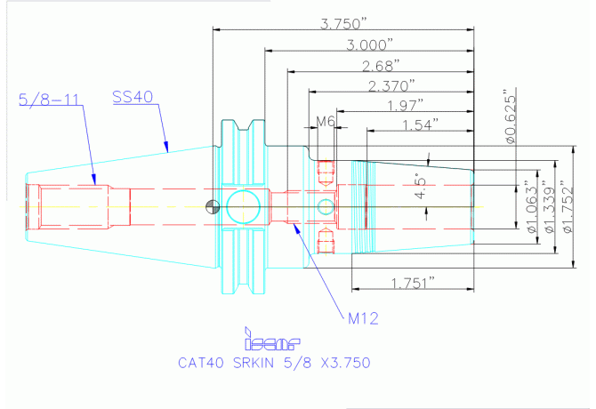 CAT40 SRKIN 5/8 X3.750