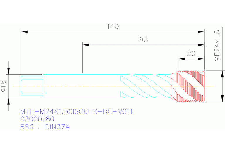 MTH-M24X1.50ISO6HX-BC-V011