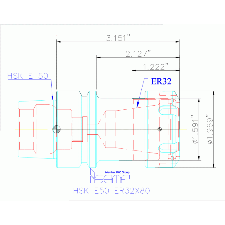 HSK E50 ER32X80
