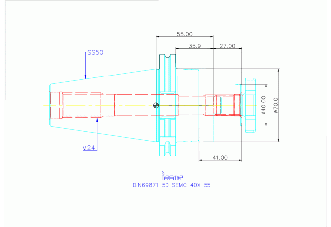 DIN69871 50 SEMC 40X 55