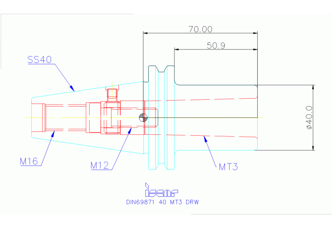 DIN69871 40 MT3 DRW