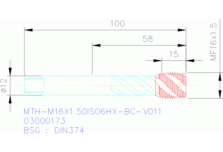 MTH-M16X1.50ISO6HX-BC-V011