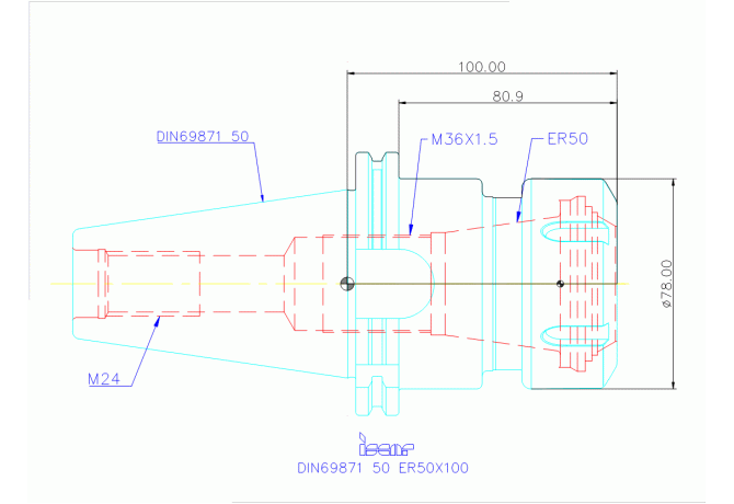 DIN69871 50 ER50X100