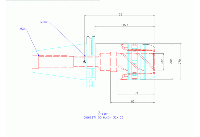 DIN69871 50 MAXIN 32X135