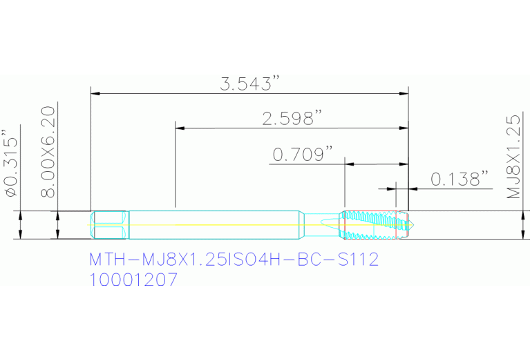 MTH-MJ8X1.25ISO4H-BC-S112