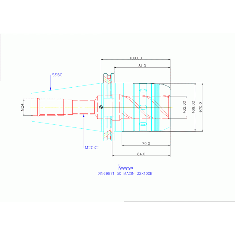 DIN69871 50 MAXIN 32X100B