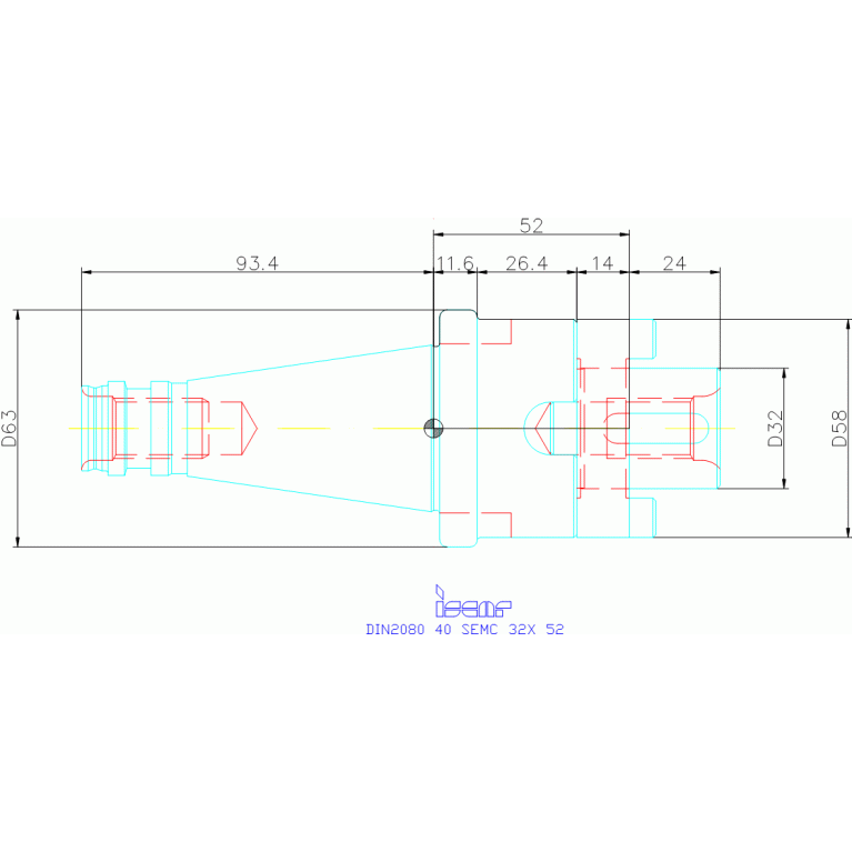 DIN2080 40 SEMC 32X 52