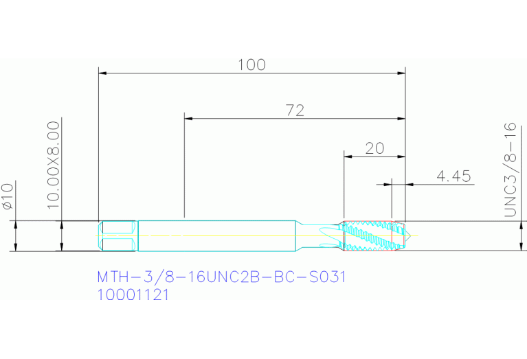 MTH-3/8-16UNC2B-BC-S031
