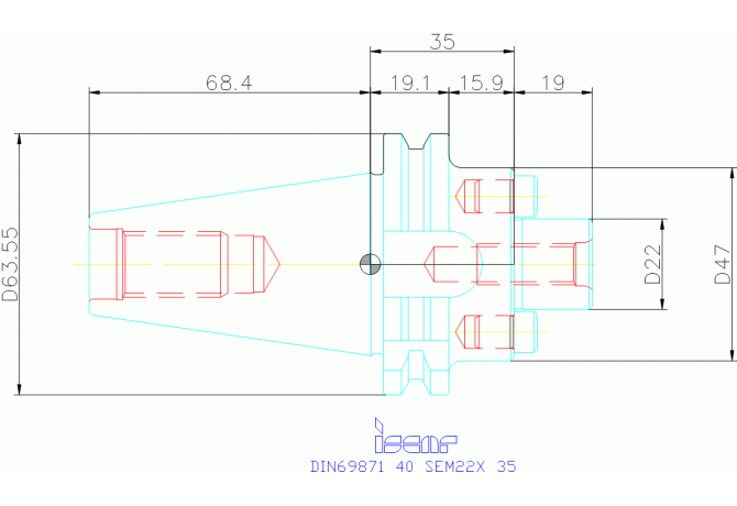 DIN69871 40 SEM22X 35