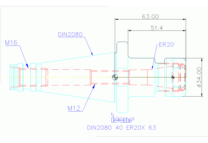 DIN2080 40 ER20X 63