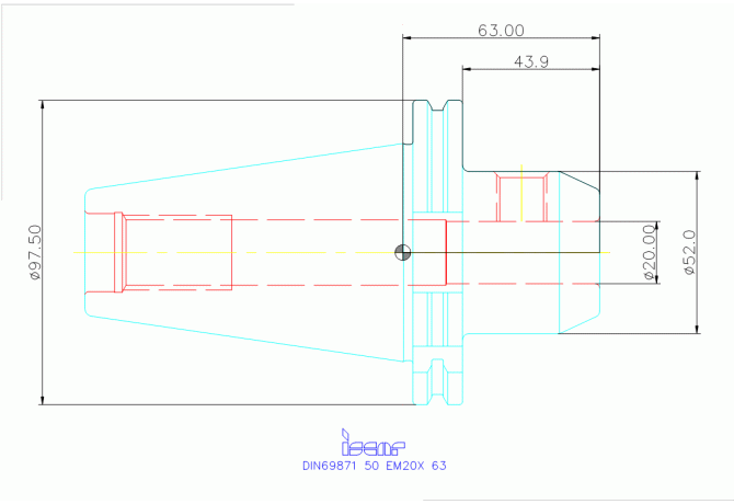 DIN69871 50 EM20X 63