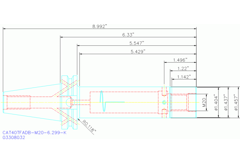 CAT40TFADB-M20-6.299-K