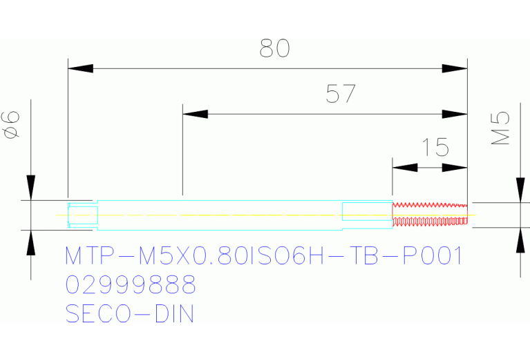 MTP-M5X0.80ISO6H-TB-P001