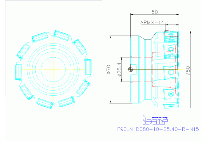 F90LN D080-10-25.40-R-N15